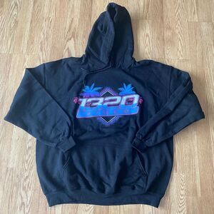 1320Video Palm Tree Logo Pullover Hoodie Black XL